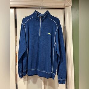 Tommy Bahama Men's Blue Quarter-Zip Sweater